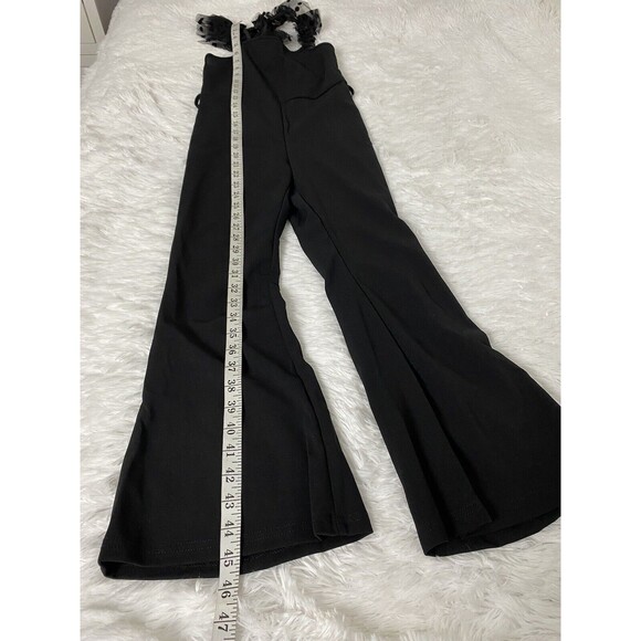 WDIRARA Girl's Jumpsuit Black Bootcut Flare Mesh Polka Dots Size 10 Years Old - Picture 10 of 14
